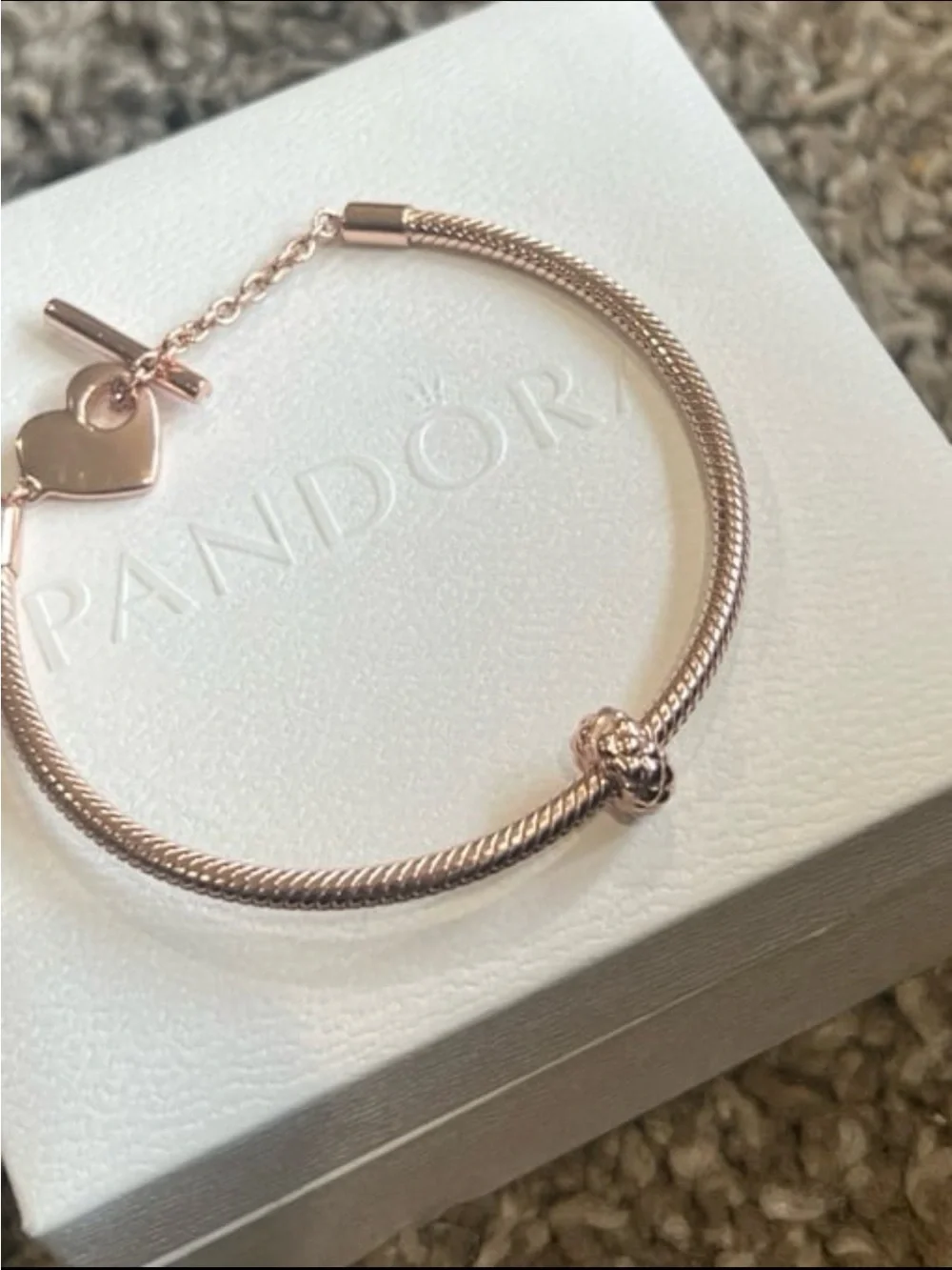 Authentic Pandora #782716C00 Slim Studded Clip Charm Rose Collection